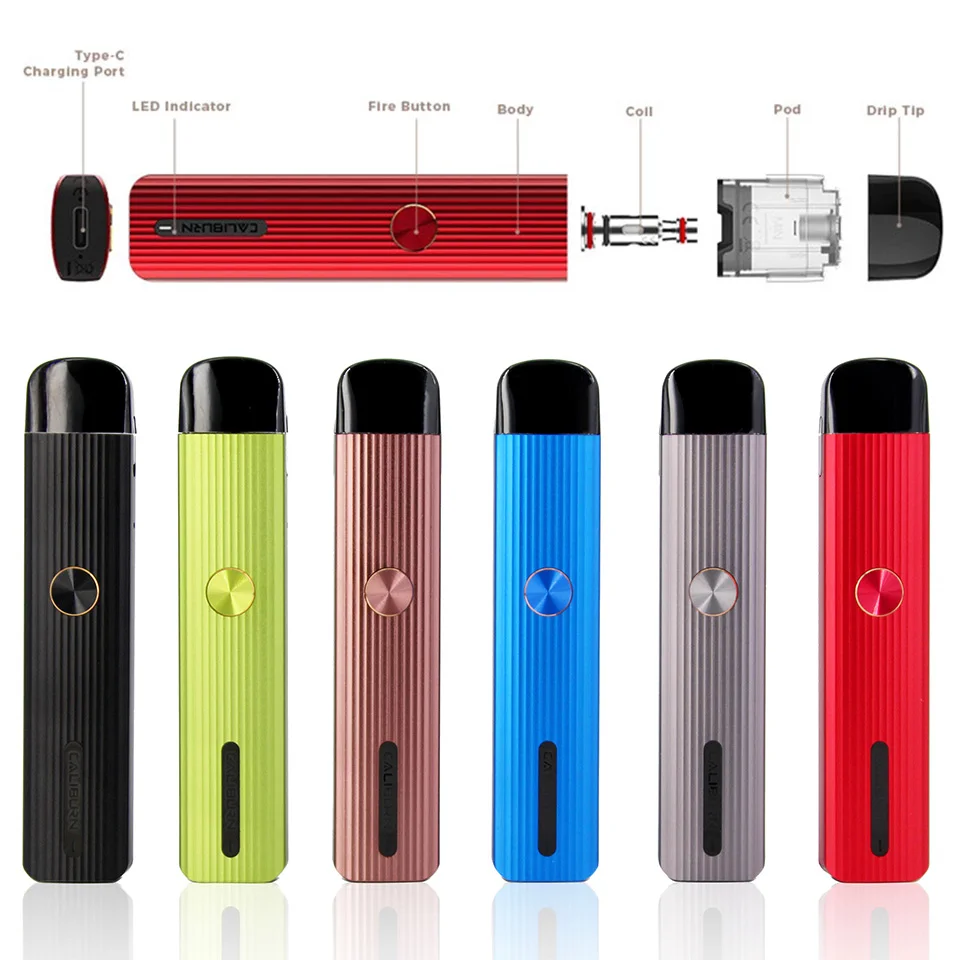 Оригинальный комплект Uwell Caliburn G Pod аккумулятор 690 мАч вейп ручка 2 мл картридж