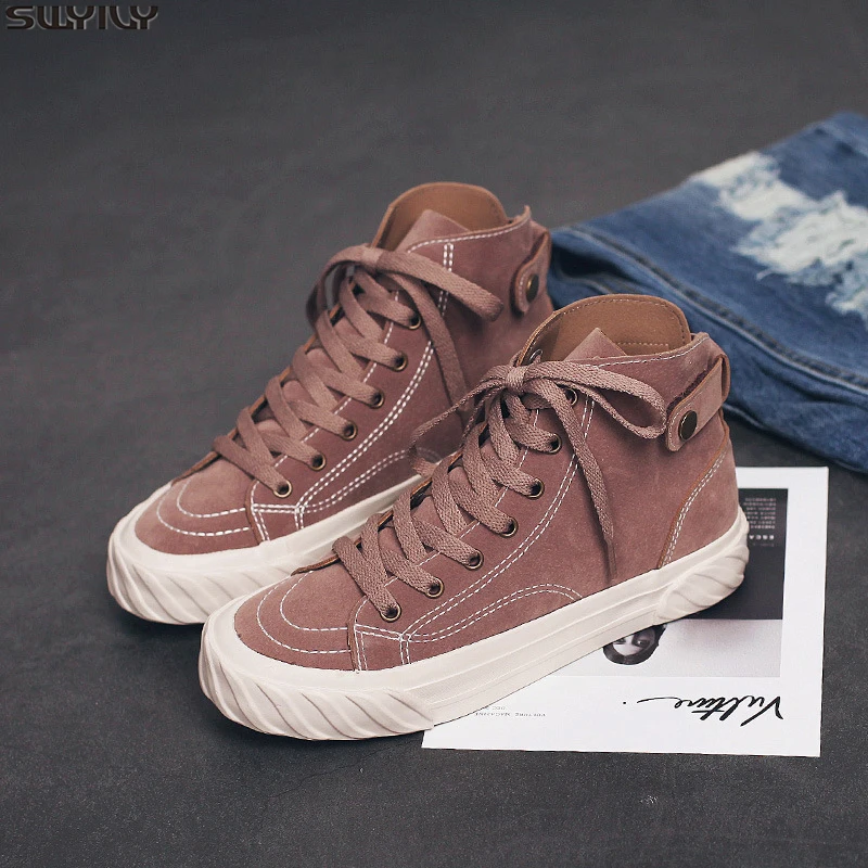 

SWYIVY Platform Sneakers Women Casual Shoes Woman New Solid 2019 Flat Chunky Sneakers For Women Autumn Breathable Ladies Shoe