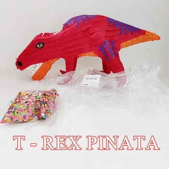 

Tyrannosaurus Rex Pinata Red Dinosaur Party Decorations Candy Container Hanging Beating Props Birthday Events Game Decor