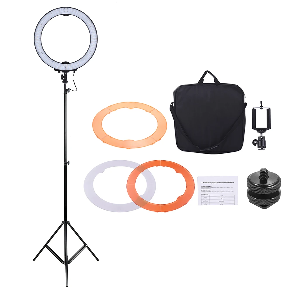 

Andoer LA-650D Ring Light W/Stand Phone Holder 600 LED Video Light Ring Photography Lighting Ringlight Photo Studio Light