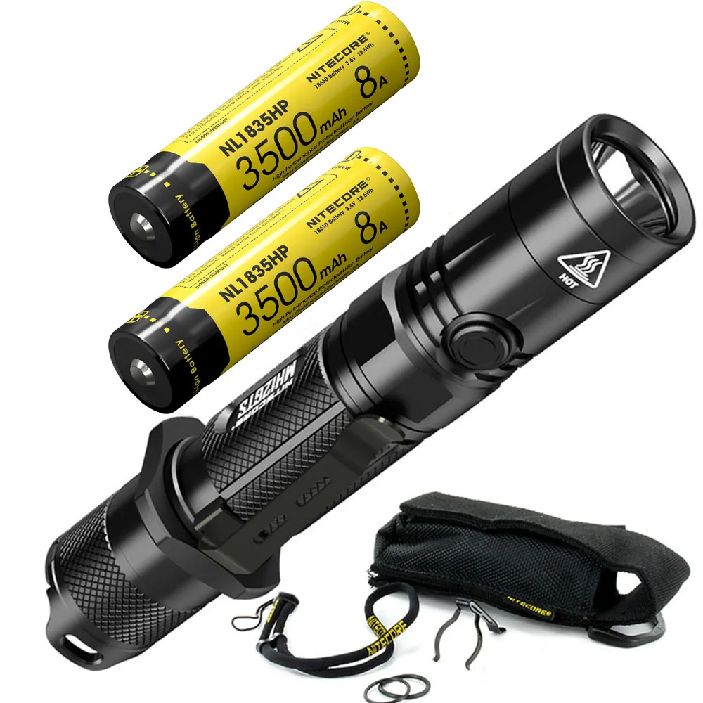 NITECORE MH12GTS тактический фонарь XHP35 HD max 1800 люмен луч бросок 226 м USB непосредственно заряжаемый факел Открытый свет - Испускаемый цвет: MH12GTS NL1835HP x 2