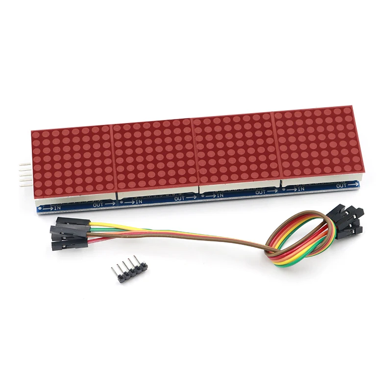 MAX7219 матричный модуль для Arduino микроконтроллер 4 в одном дисплее с линией 5P - Цвет: Red