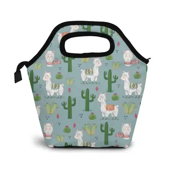 

Alpaca Everywhere Lunch Bag Boxes Bags Portable Insulated Picnic Food Box for Women Men