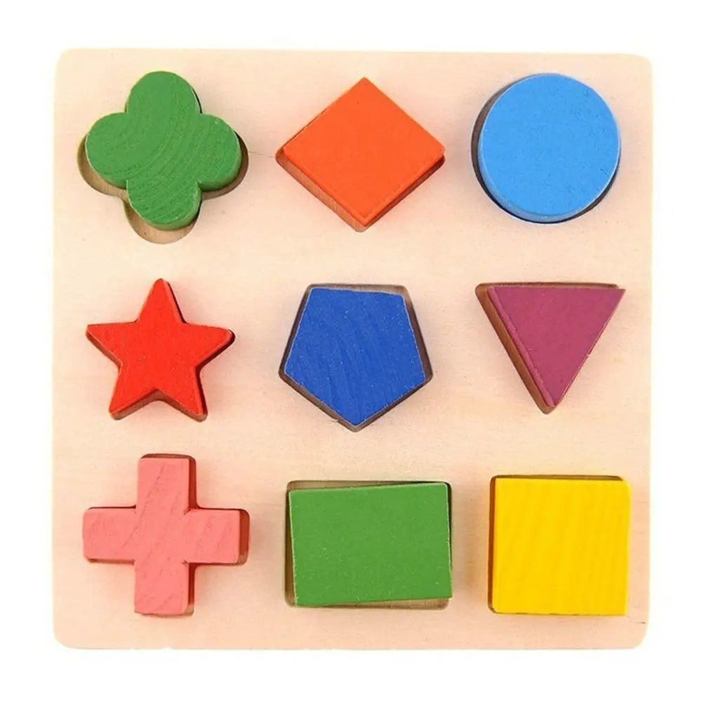 

Children Baby Wooden Geometry Block Puzzles Kids Cognitive Toy Early Learning Educational Toy Children Gift