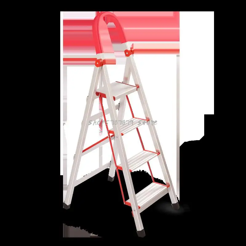 Household Ladder Portable Indoor Multi-functional Aluminum Alloy Thickened Herringbone Folding Three Or Four Step Family | Мебель