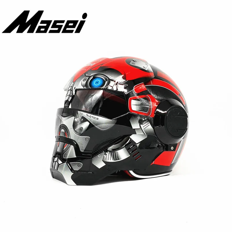  Free shipping Top ABS Moto biker Helmet MASEI Iron Man special fashion half open face motocross hel