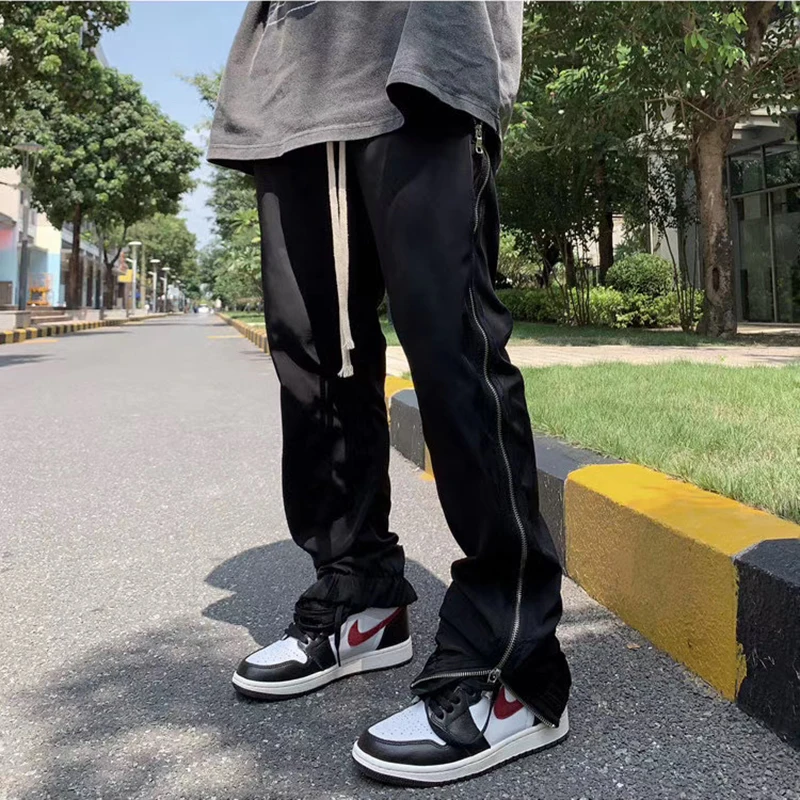 Trousers Track-Pants Oversize Harajuku-Side Baggy Casual Drawstring Loose High-Street