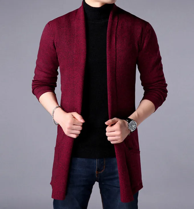 Sweater coats new men fashion spring autumn men slim long solid color knitted jacket men casual sweater Cardigan coats Sweater coats new men fashion spring autumn men slim long solid color knitted jacket men casual sweater Cardigan coats