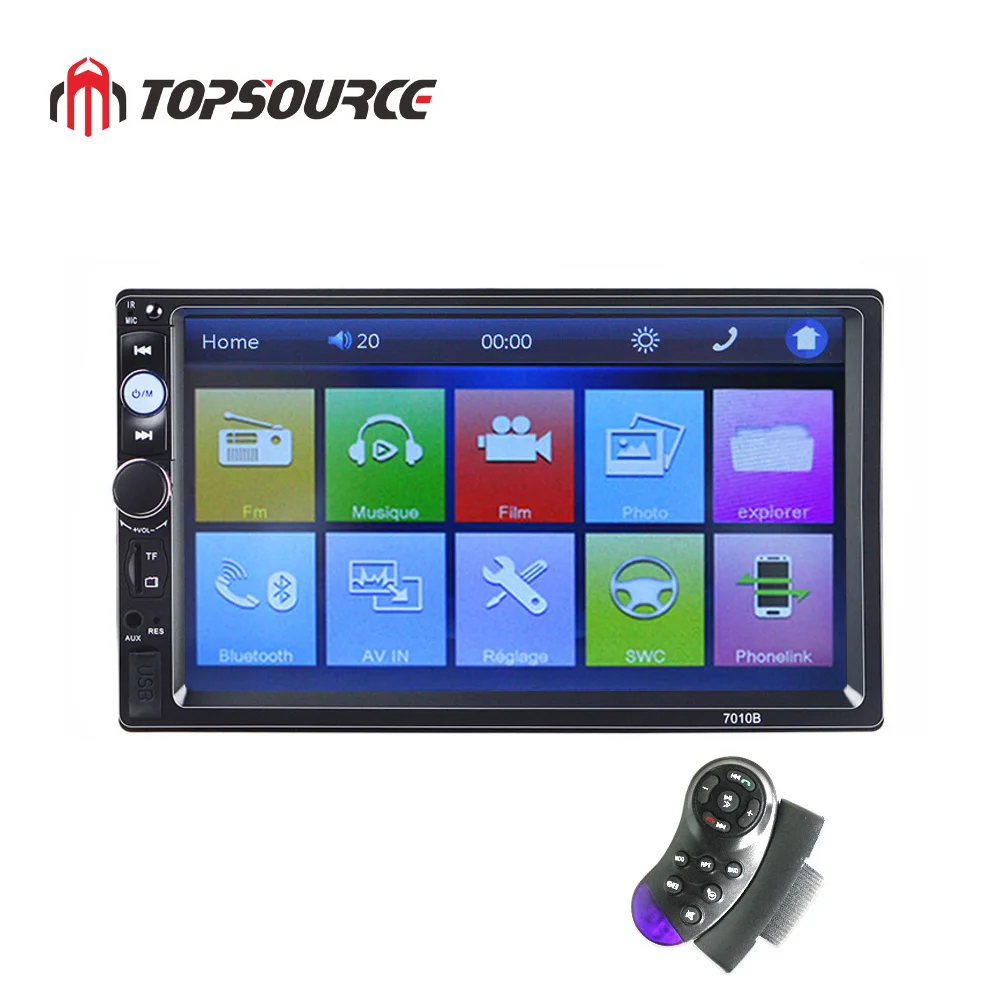 TOPSOURCE 7010B General 2 Din автомагнитола MP5 7 дюймов HD сенсорный экран Аудио мультимедийный плеер Поддержка Bluetooth USB - Цвет: Steering Control