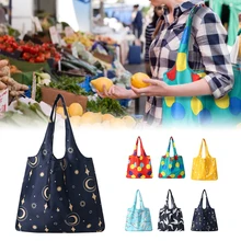Practical Grocery Bag Reusable Foldable Shopping Bag Large Multi-Purpose Tote Bags Eco-Friendly Shopping Bags with Long Handles