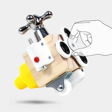 

Busy Cubes Early Educational Busy Board for Learning Life Skills Wooden and-on Ability Training Montessori Sensory Activity Cube