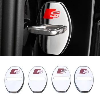 

For Audi A3 2014-2019/A4 A5 2009-2019 / Q2 2018-2020/ A6 2012-2019/ Q3 2013-2019 Door Lock Buckle Protector Guard Cover 4pcs