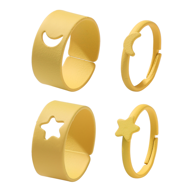 Lover Star Moon Aircraft Cherry Dinosaur Mushroom Butterfly Rings for Women Men Couple Open Ring Set 2021 Jewelry