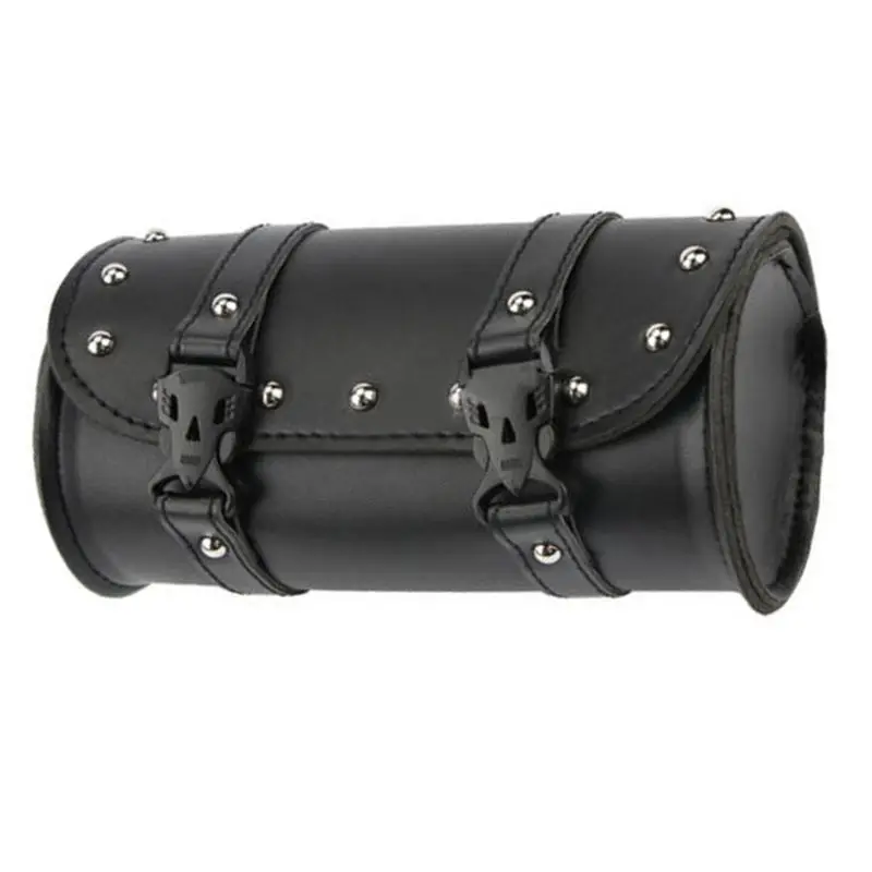 

Universal Motorcycle Bag Synthetic Leather Black Round Fork Bag For Motorcycle