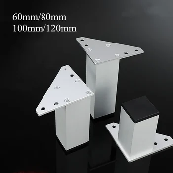 preço 4 Pces Quadrados De Metal Mobiliário Perna Cadeira Coffe Mesa Pernas Grosso Liga De Alumínio Para Tv Gabinete Sofá Pé Suporte Cama Riser
