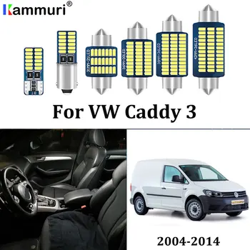 

13Pcs Canbus White LED Interior Light Kit For VW Caddy 3 MK3 LED Interior Map Dome Trunk License Plate Light Kit （2004-2014）