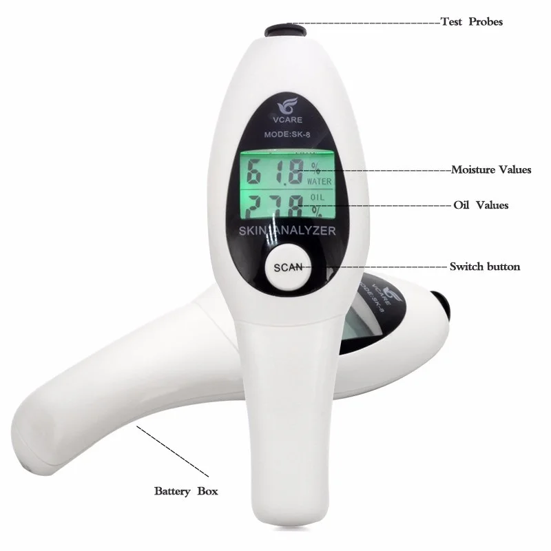 

Precision Skin Analyzer Digital LCD Display Facial Body Skin Moisture Oil Tester Meter Analysis Face Care Tool
