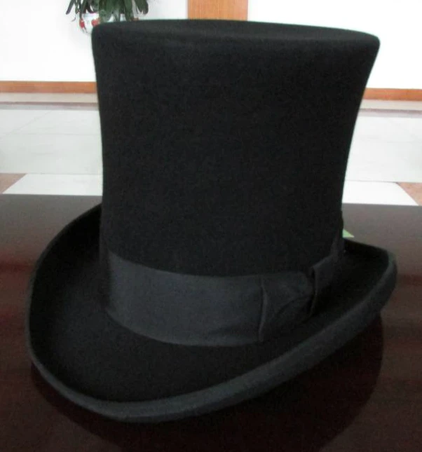 Cylinder Black Hat For Men British 