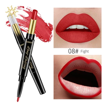 

2 In 1 Moisturizing Matte Lipstick Dual Head Lipstick Pen Waterproof Rotating Lip Liner K510