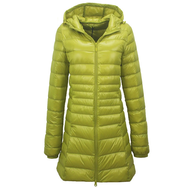 Beste Grote Maat Vrouwen Zwart Eendendons Lange Jas Hooded Winter Warm Donsjack Winter Keep Warm Uitloper Volledige Mouw Sneeuw  uitloper