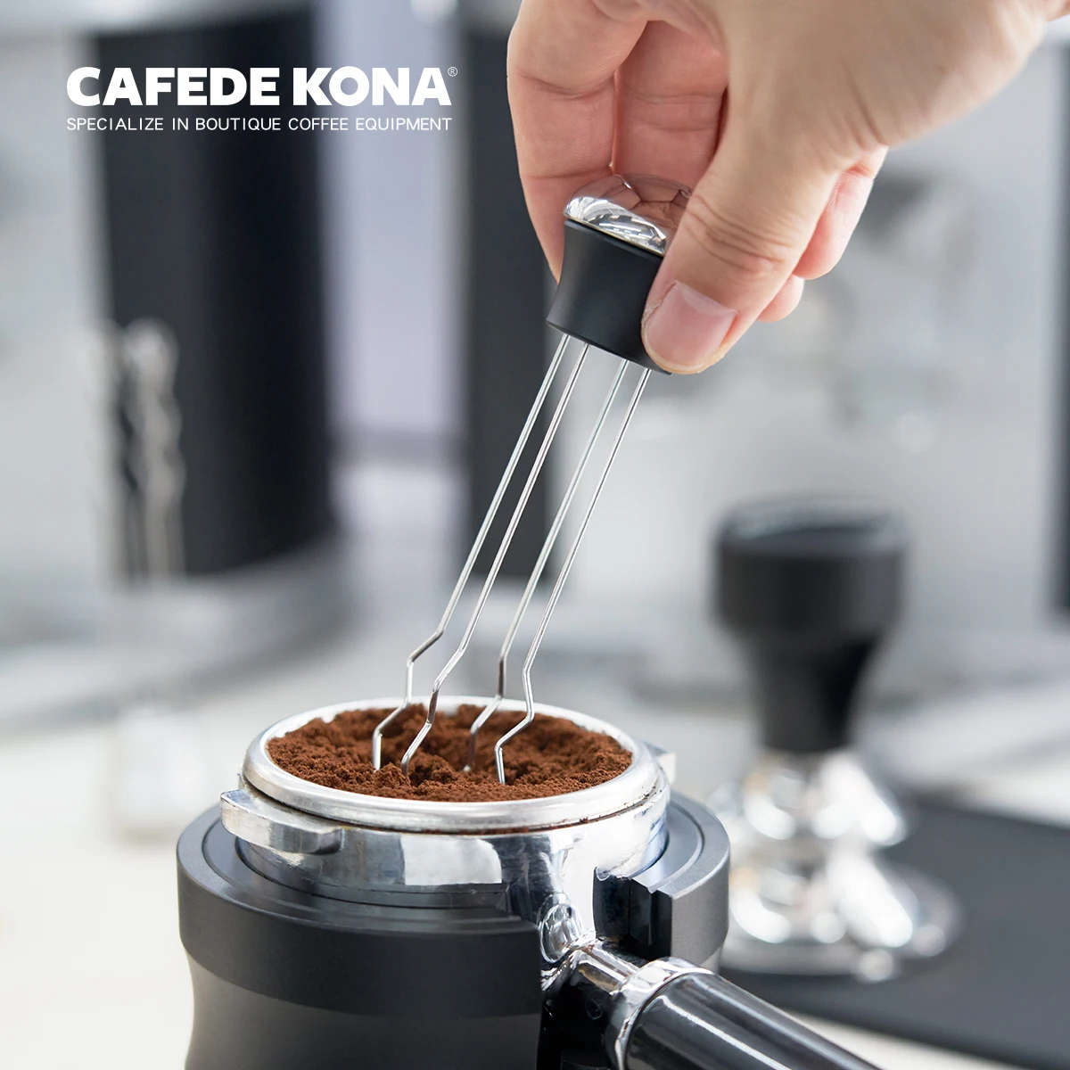 CAFEDEKONA Espresso Needle Distribution Tool Offers Level Tamping