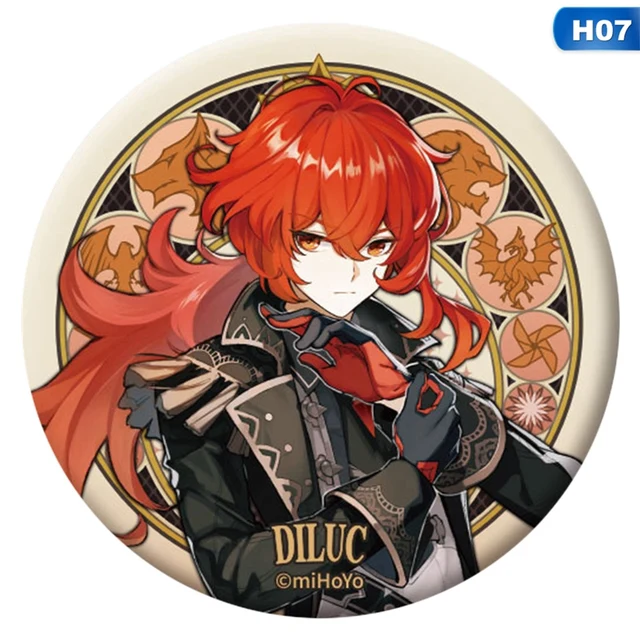 Free Shipping 58mm Online Game Genshin Impact Brooch Pin Cosplay Badge Accessories For Clothes Backpack Decoration gift H07