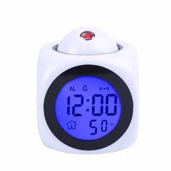 

USB English Voice Time Projection Clock Multi-function Creative Bedroom Lazy Alarm Clock Home Decoration