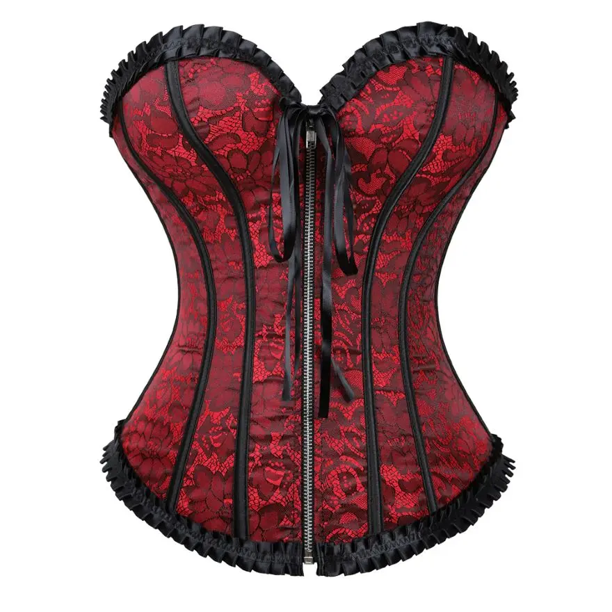 

Women's Corset Top Sexy Lingerie Bustier Burlesque Waist Cincher Body Shaper Lace Up Vintage Floral Overbust Corsets Plus Size