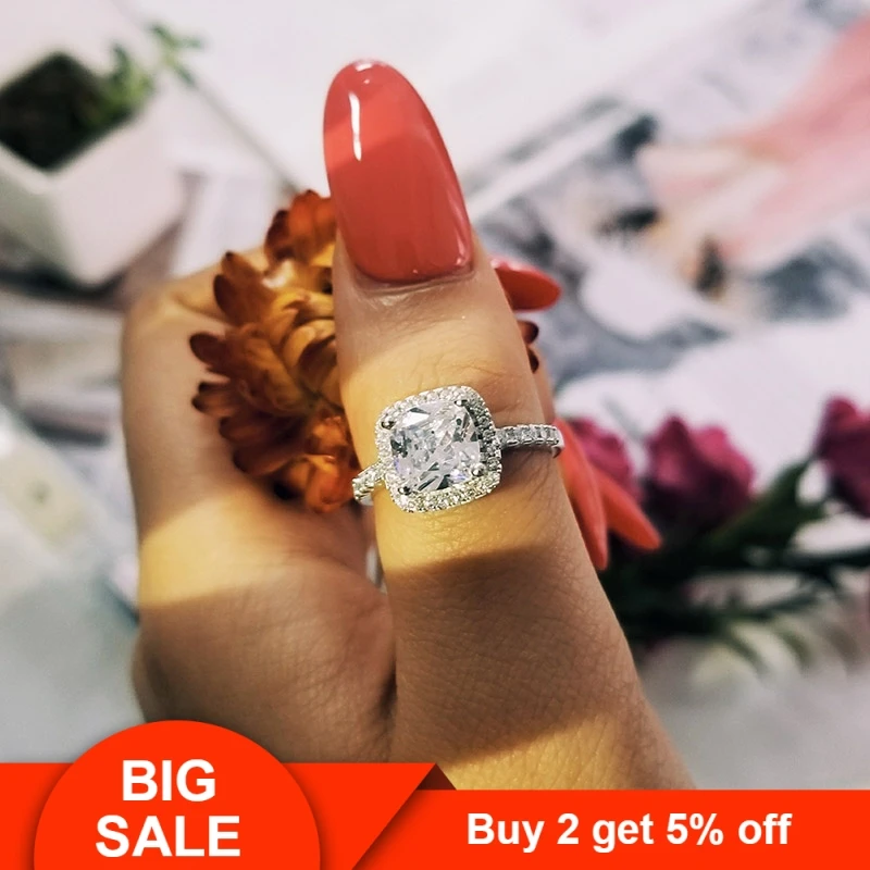Новое поступление, кольцо из стерлингового серебра 925 пробы, циркониевое кольцо для женщин, ювелирные изделия для свадьбы, помолвки, опт, персонализированные LR820S
