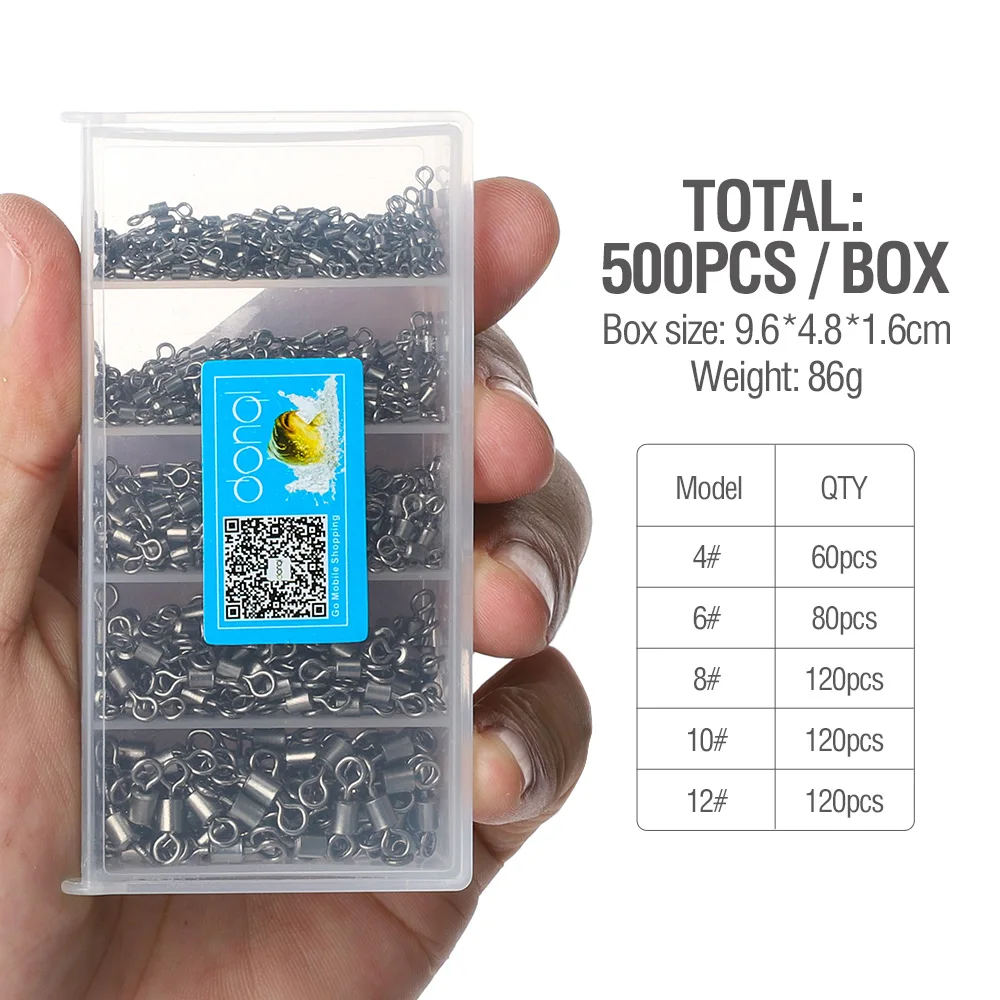 500Pcs DONQL 200/300/400/500/за штуку приманка для рыбы Рыбалка Соединительный подшипник Вращающийся шарнир из твердых серебряное кольцо Нержавеющая сталь приспособления для рыбалки - Цвет: 500Pcs