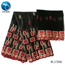 LIULANZHI базин вышивка кружевной Материал африканский хлопок Riche Tissu парча базин ткани 7 ярдов/лот хлопок ML47B86