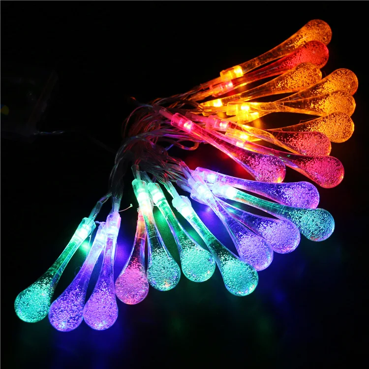 

LED Water Droplet Lighting Chain Christmas Tree Holiday Lights Halloween Lighting Christmas LED Ornamental Festoon Lamp Amazon H