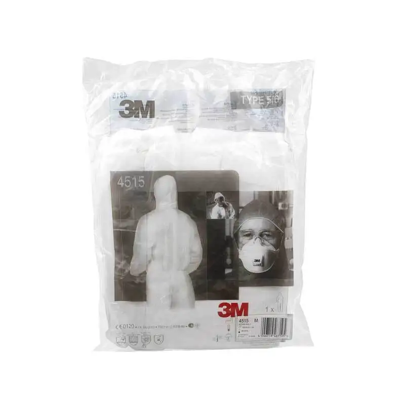 

3M4515 Protection Suit Antichemical Dustproof Clothes Painting Clothes Antichemical Learning White One-piece Hooded Anti-static