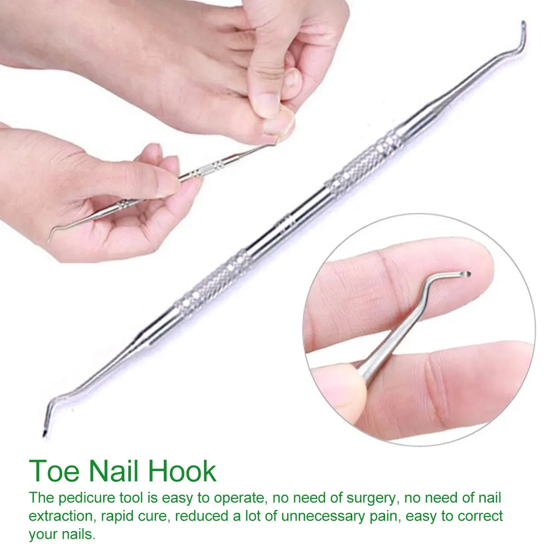 

1pcs Dual-ended Chameleon Ingrown Toe Nail Correction Tool Pedicure Nail Care Hook Lifter File Clean Tool