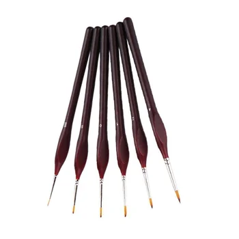 

1 Set of Painting Brushes Wolf Hair Tip Wooden Handle Portable Professional Detailing Outline Brushes Brushes Pens for Students