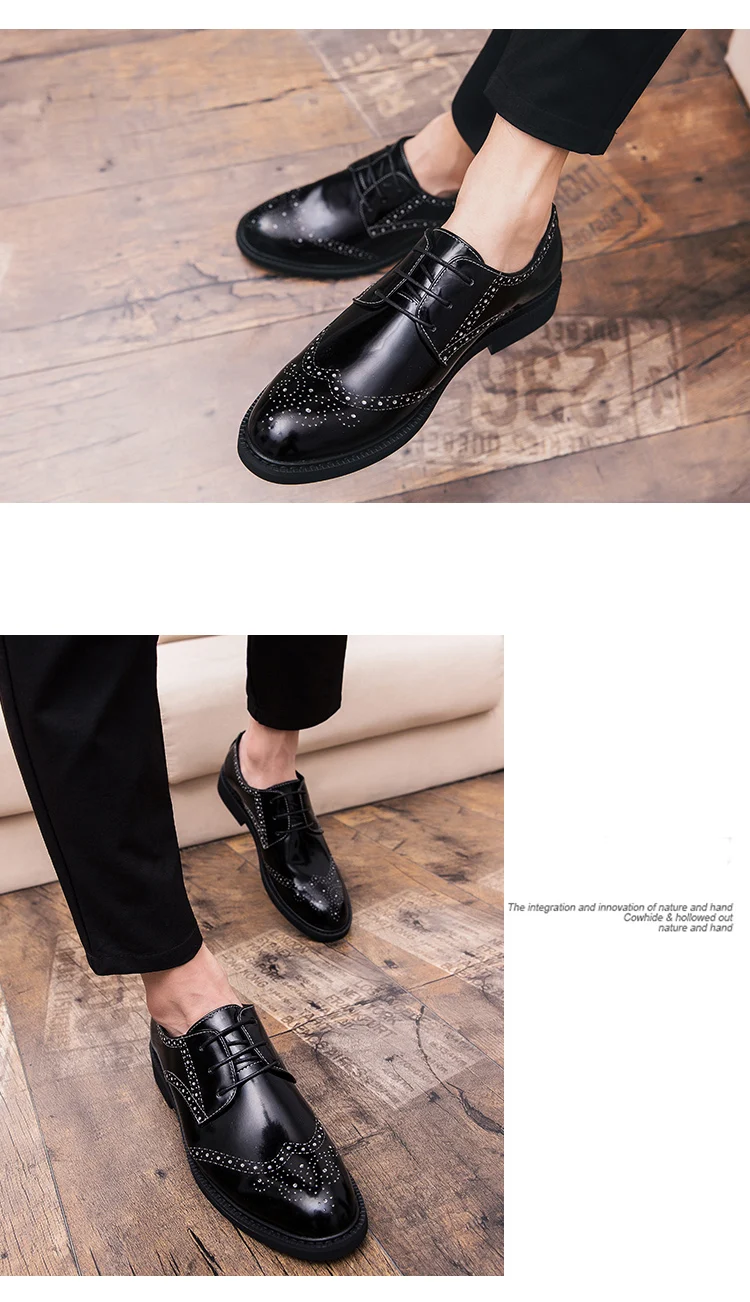 Роскошные Мужские модельные туфли; мужские туфли в итальянском стиле с острым носком; повседневные деловые кожаные туфли-оксфорды; большие размеры