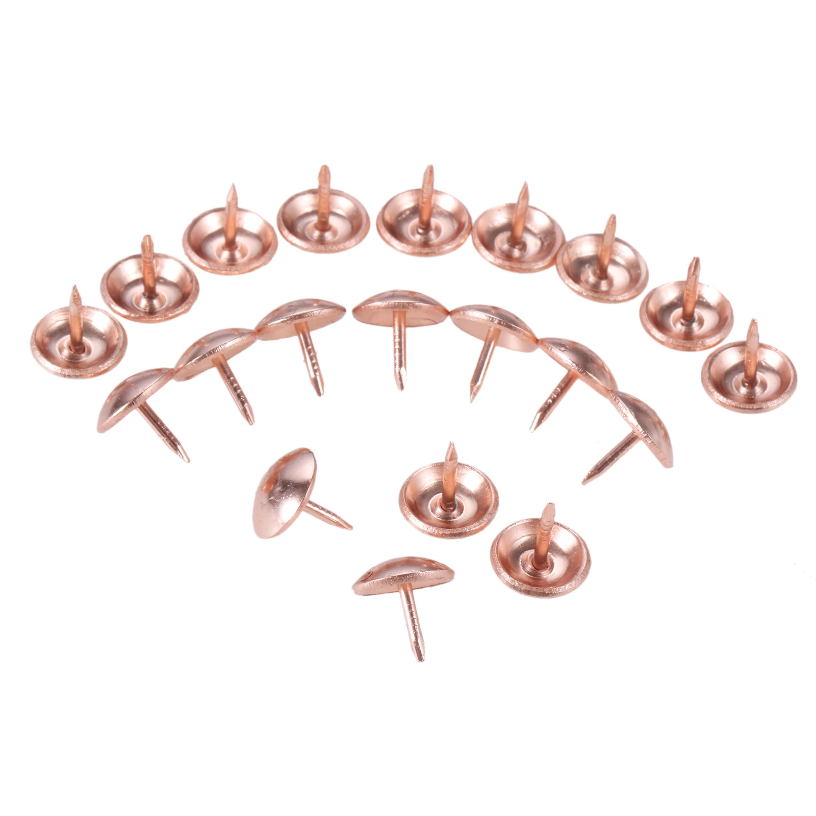 20pcs Rose Gold Upholstery Round Head Nails 11mm/17mm Metal Pushpin Vintage Tacks Antique Stud Jewelry Case Wine box Sofa Decor