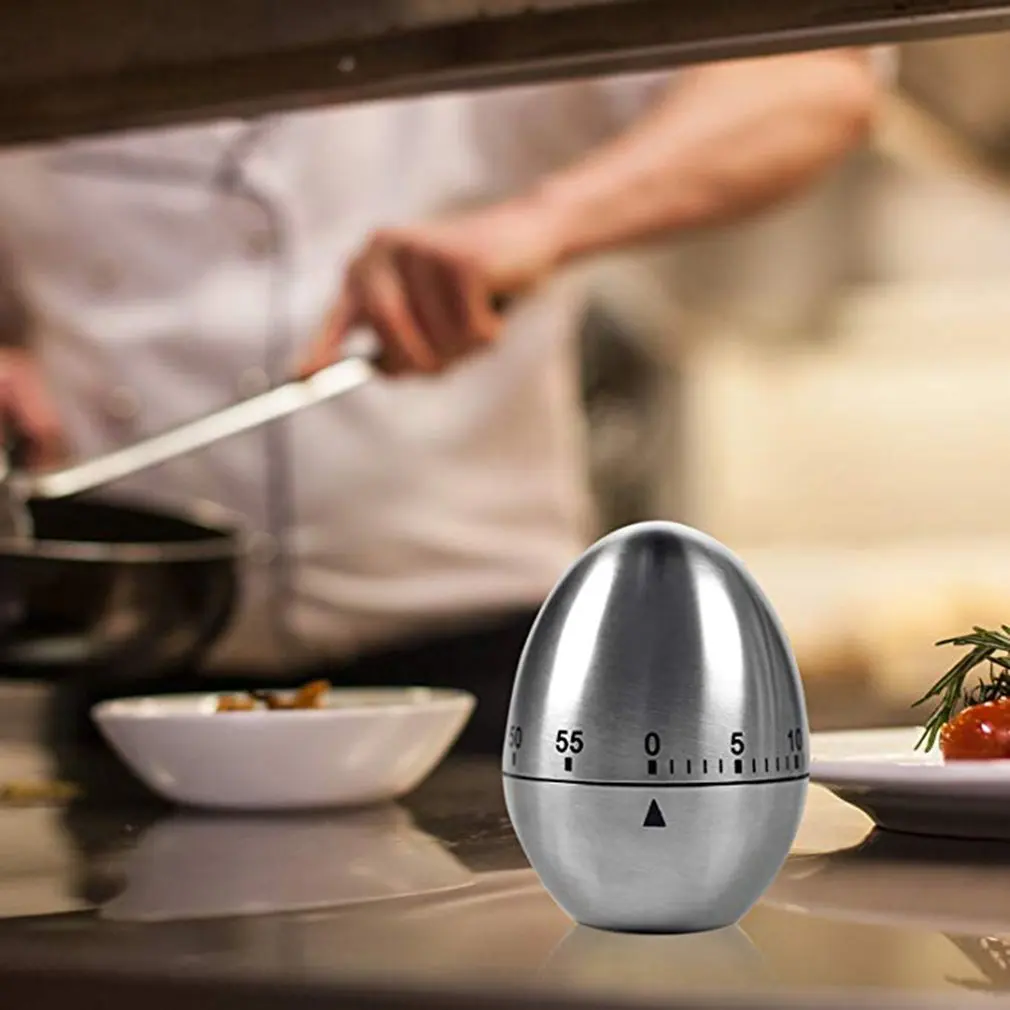 Механический кухонный таймер для яиц, таймер для приготовления пищи, будильник 60 минут, кухонные принадлежности из нержавеющей стали, кухонные гаджеты с таймером