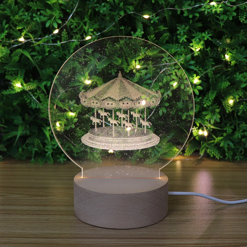 Горячая кровать Led ночник 3D лампа дерево в комнате кровати
