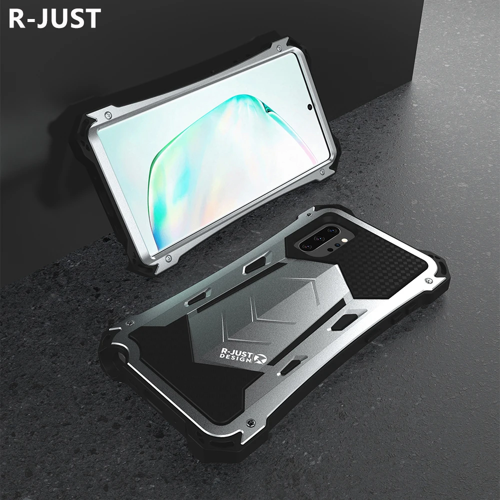 

R-JUST for Samsung Note 10 Plus Cover Case Luxury Hard Metal Aluminum Alloy TPU Hybrid Shockproof Back Cover Armor Phone Case