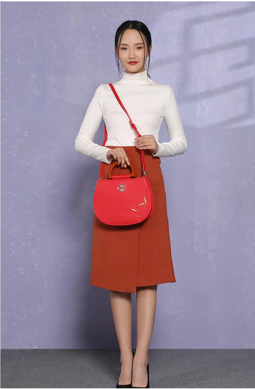 Pmsix New women leather bag handbags women famous brands fashion embroidery tote women leather shoulder crossbody bags