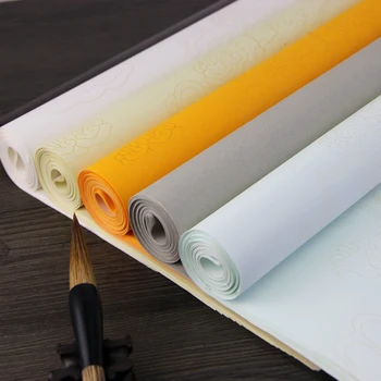 

Drawing Papers Thicken Pastel Xuan Papers with Dragon Pattern for Calligraphy Painting Rice Papers Calligraphy Papers
