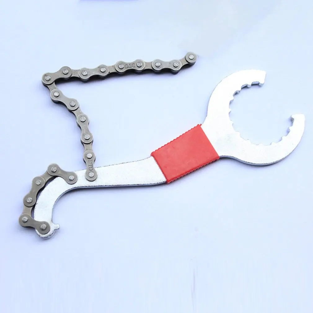 

3 In 1 Bike Chain Whip Bottom Bracket Freewheel Wrench Repair Remover Tool Chain Disassembly Wrench Bike Repair Tool New