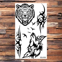 Black Scorpion Temporary Tattoos For Adults Men Realistic Dragon Wolf Tiger Thorns Fake Tattoo Sticker Hand Leg Tatoos Creative 2