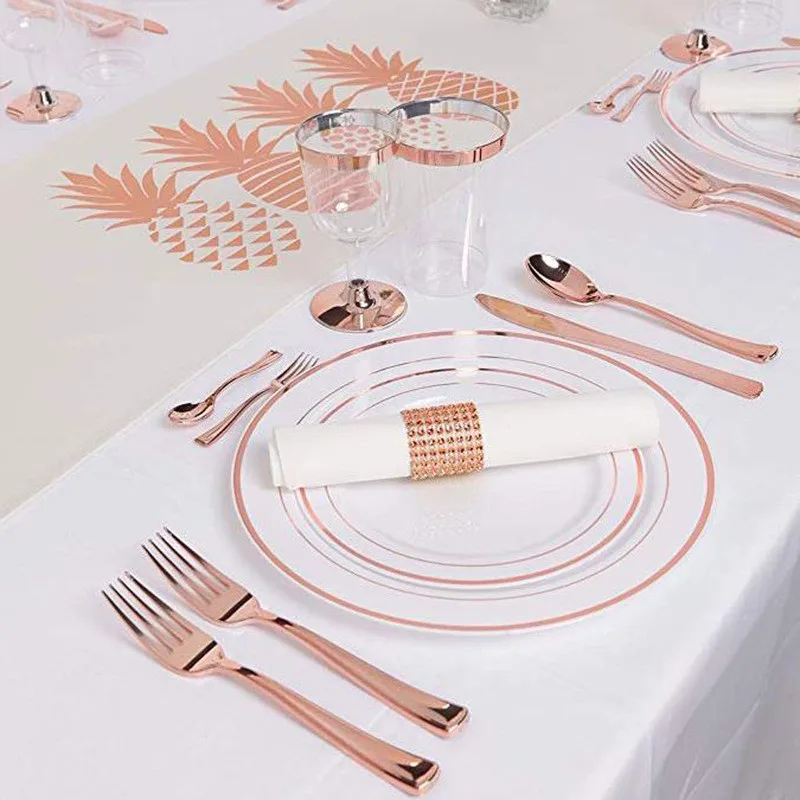9oz disposable transparent hot rose gold cup (4)
