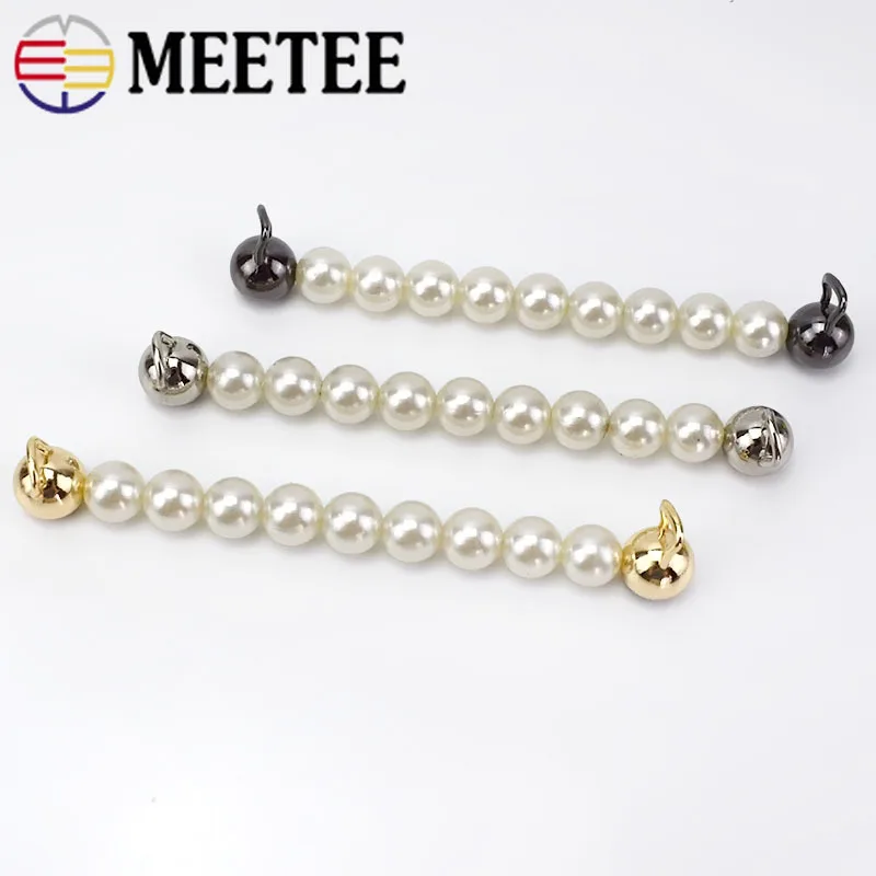 

Meetee 150mm Women Handbags Bags Strap Handles Purse Pearl Metal Chains Buckles DIY Luggage Hardware Leather Crafts Accessories