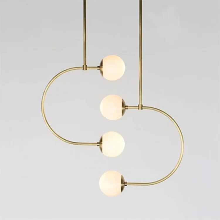 

Guest Room Study Glass Ball Molecules Pendant Lamp Post-modern Simple American Magic Beans Long Pipe Pendant Light luminaire