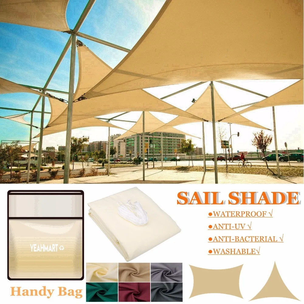 Anti-uv à Prova Dantiágua Sombra Vela Abrigo Triângulo Proteção 5x5x5 m 98% uv Bloco Jardim Terraço Dossel Piscina Pano 4 ?? (42)