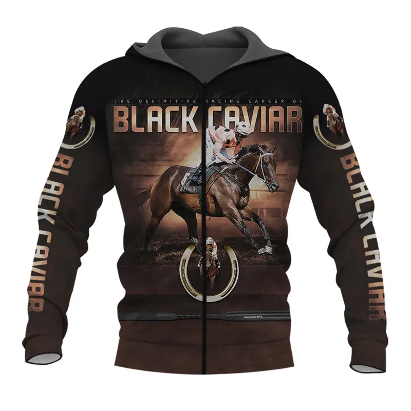 

Black Caviar Horserace Art 3D All Over Printed Zip Up Hoodie Men Women Fashion Casual Hoodie Autumn Winter Sweatshirt
