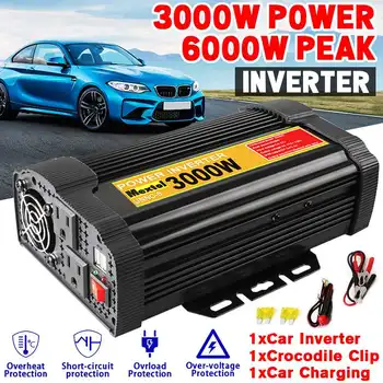 

Dual USB Max 6000W DC 12V to AC 110V Car Power Inverter Charger Converter Adapter DC 12 to AC 110 Modified Sine Wave Transformer